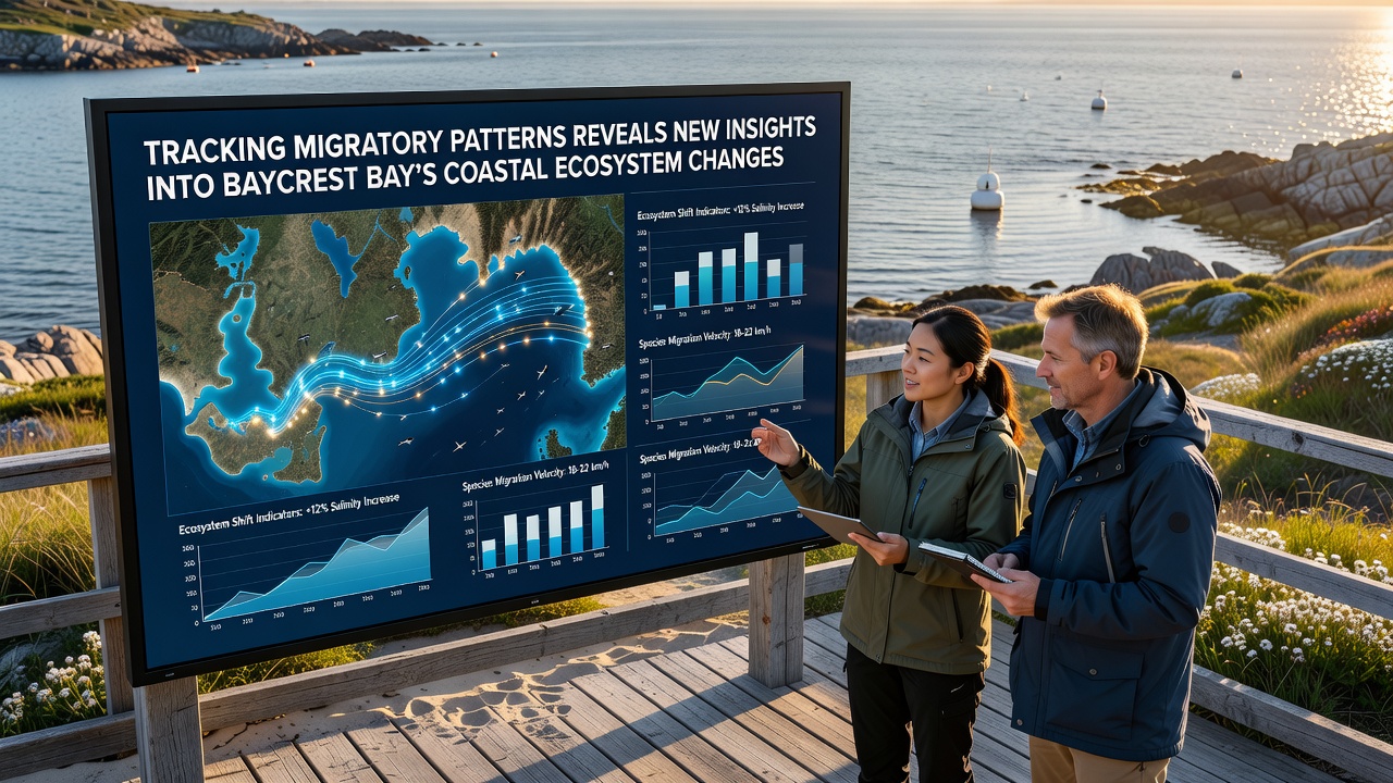 Acoustic receivers and data buoys monitoring marine life movements in Baycrest Bay